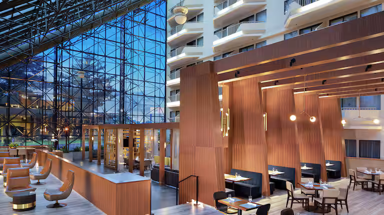 The lobby of the DoubleTree by Hilton Hotel Newark Airport
